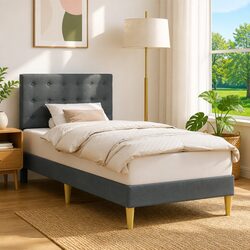 Perfect Bed Frame for Any Bedroom 107 x 203 cm Dark Grey