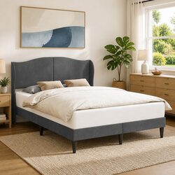 Versatile Dark Grey Bed Frame for Any Bedroom