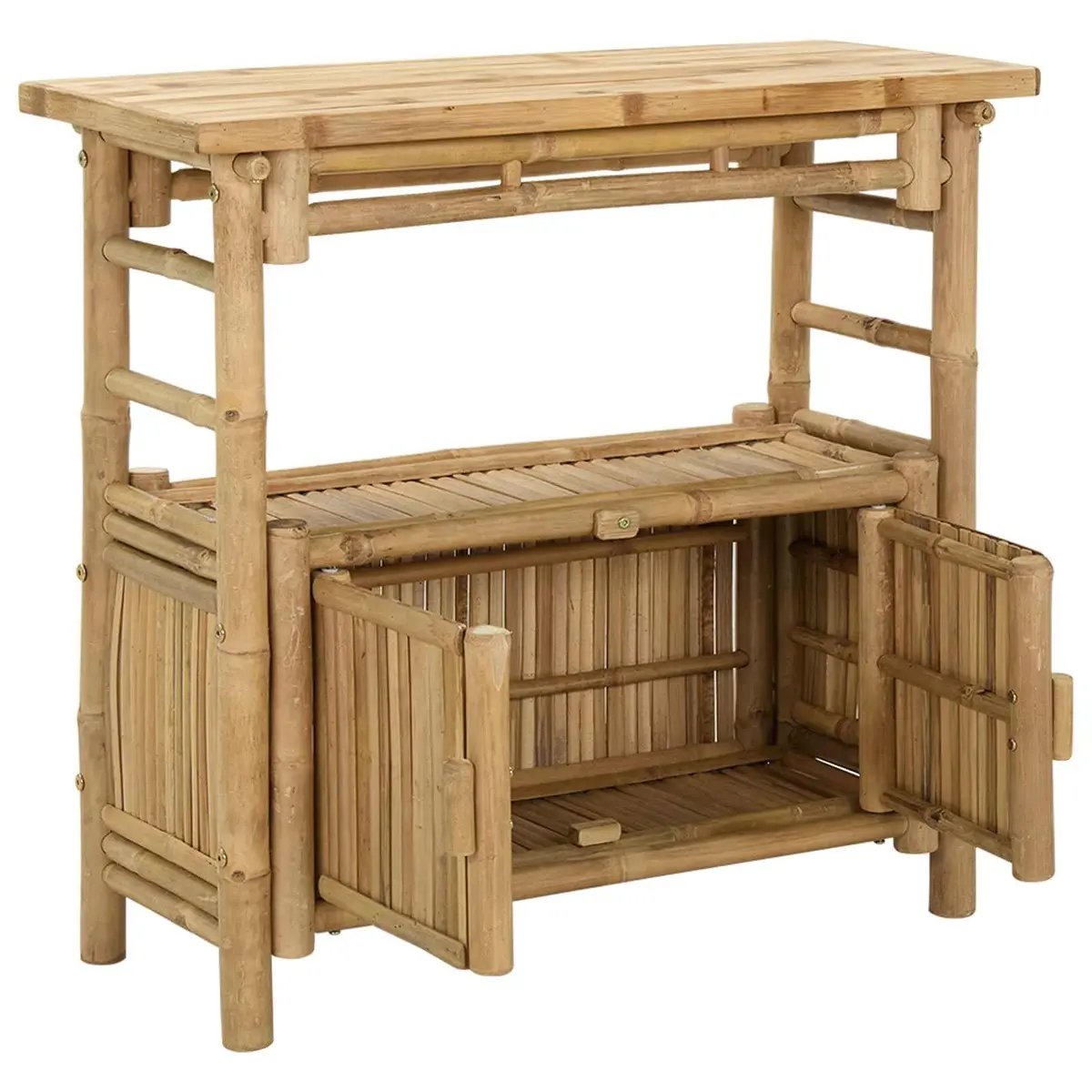 Console Table Bamboo 80 x 35 x 75 cm Brown Modern Accent Table