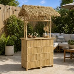 Practical Bamboo Bar Table for Home Entertaining