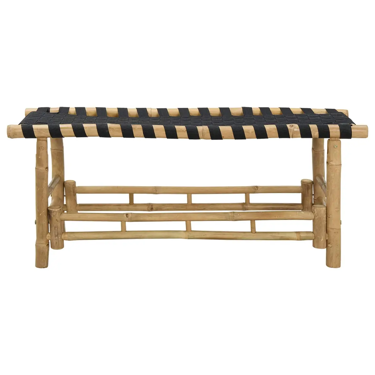 Garden Bench Bamboo 110x38x40cm Rectangular Brown Outdoor Indoor Seating