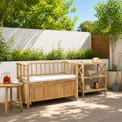 Ideal Bamboo Garden Storage Bench for Practical Outdoor Use