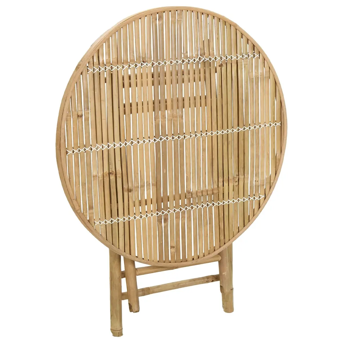Bamboo Garden Table Foldable Outdoor Indoor Furniture Natural Brown 80x70cm