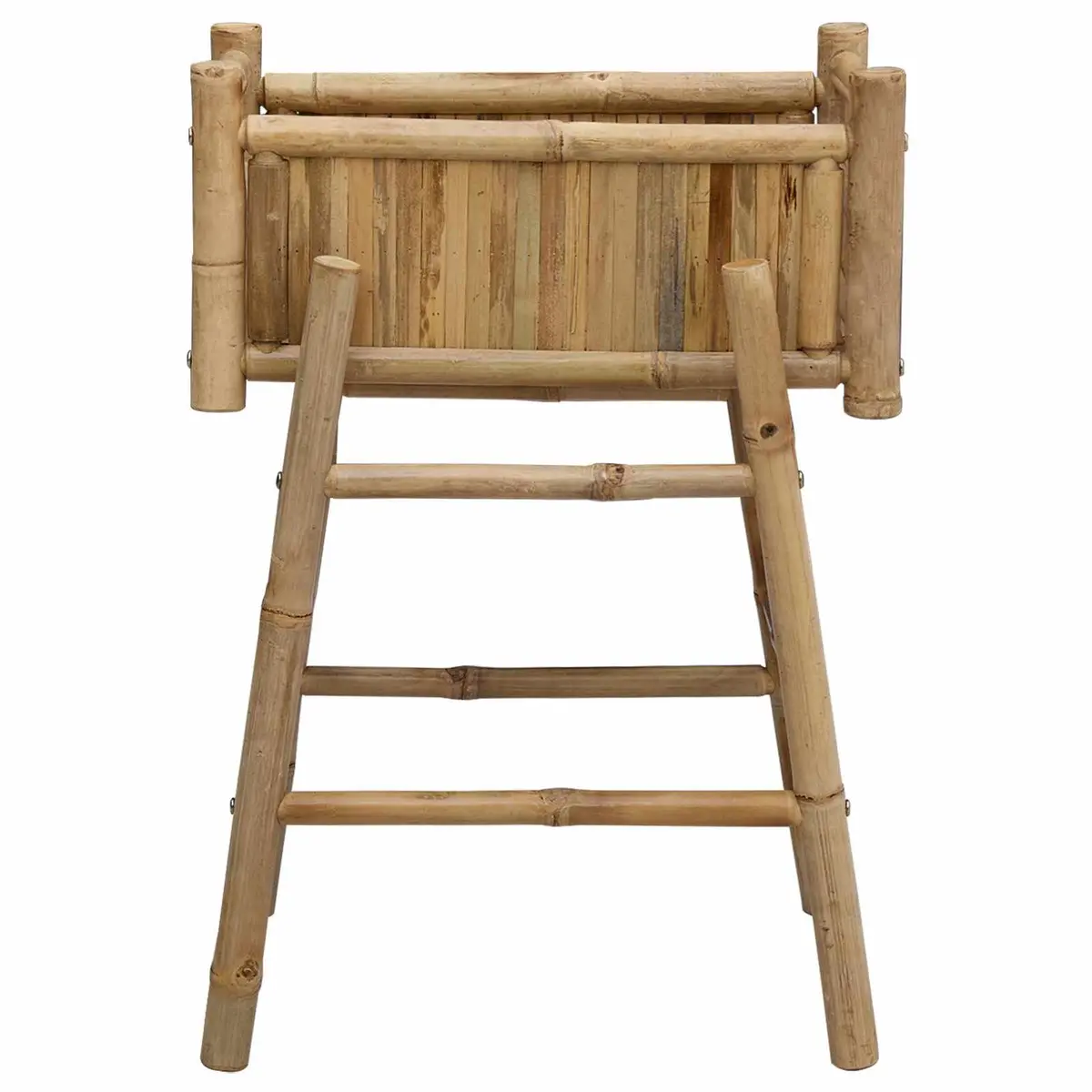 Garden Planter Bamboo 50 x 38 x 74 cm Natural Brown with Holder