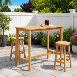 Practical Teak Bar Table for Outdoor Use