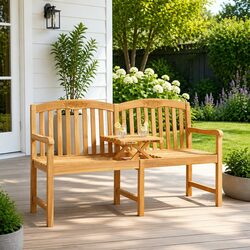 Durable Outdoor Garden Bench Made of Solid Teak Wood