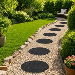 Practical Rubber Stepping Stones for Outdoor Walkways - 6 pcs