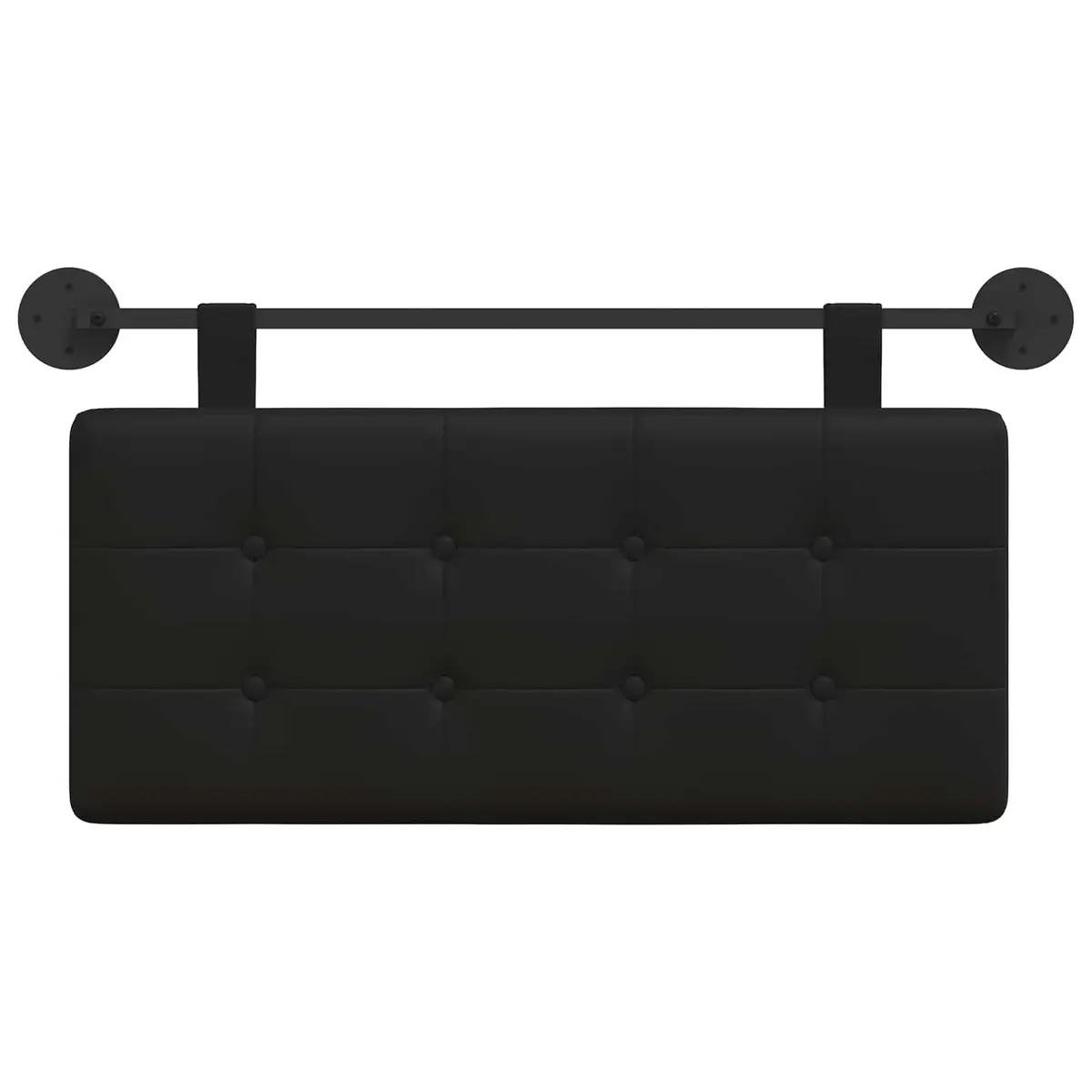 Hanging Headboard Modern Faux Leather Wall-Mounted Black Bedroom Backrest Support
