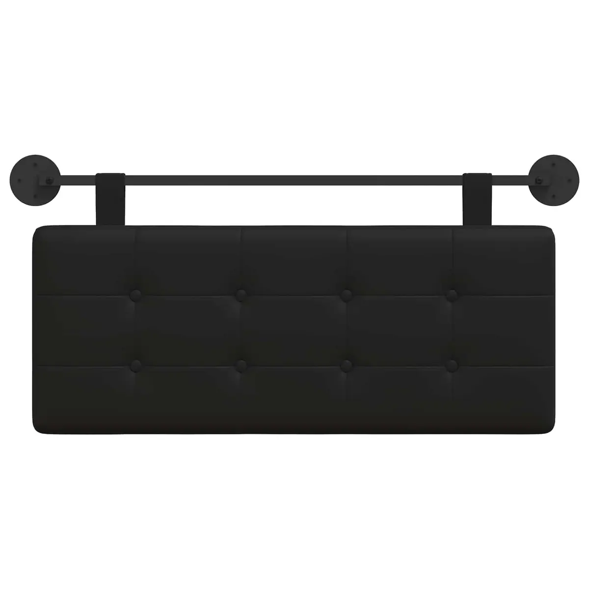 Hanging Headboard Black Modern Wall-Mounted Bedroom Backrest Padded Upholstery