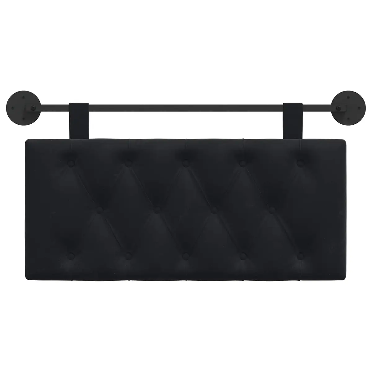 Hanging Headboard Velvet Modern Wall Mount Black