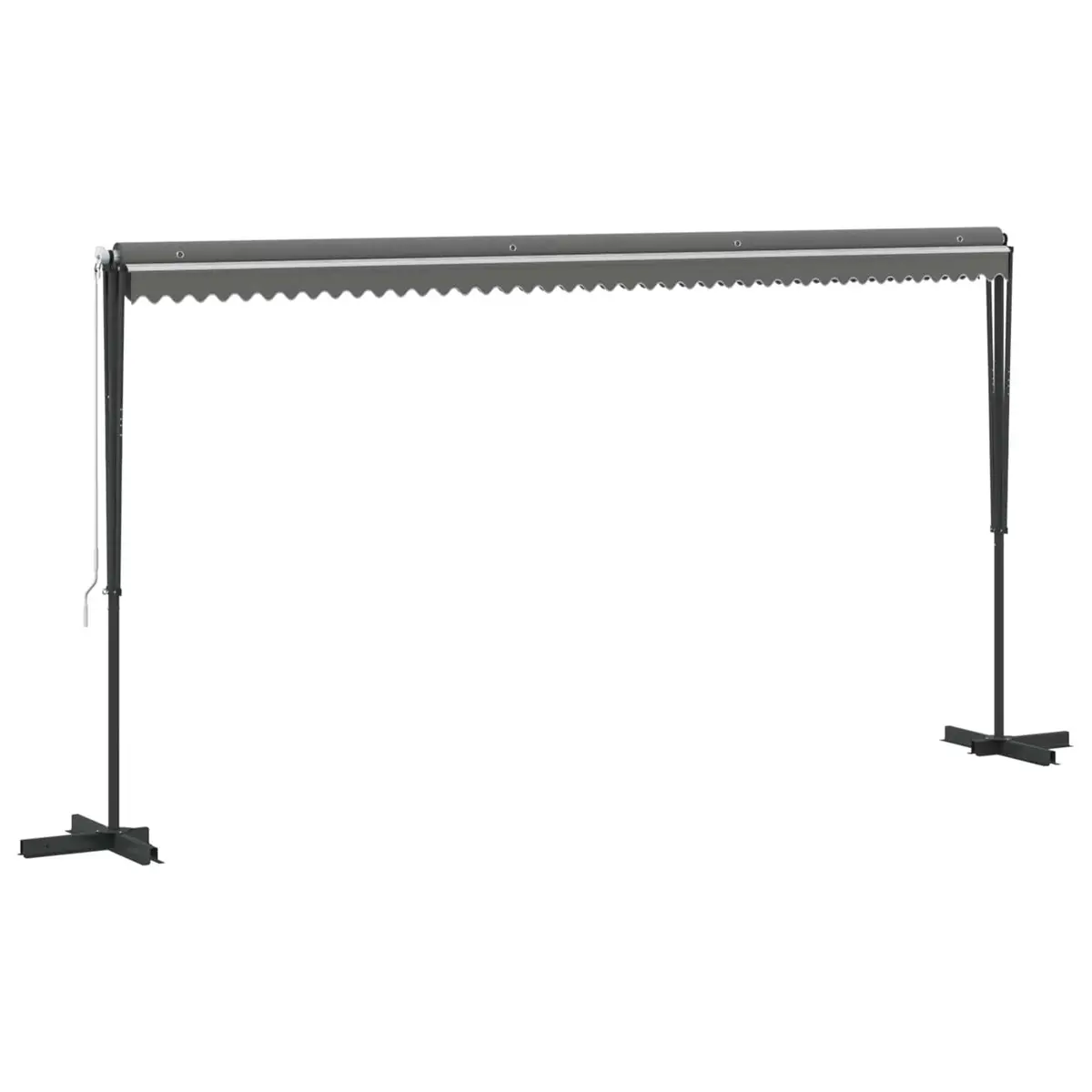Free Standing Awning Powder-coated Steel 5 x 3 m Grey PU-coated Fabric