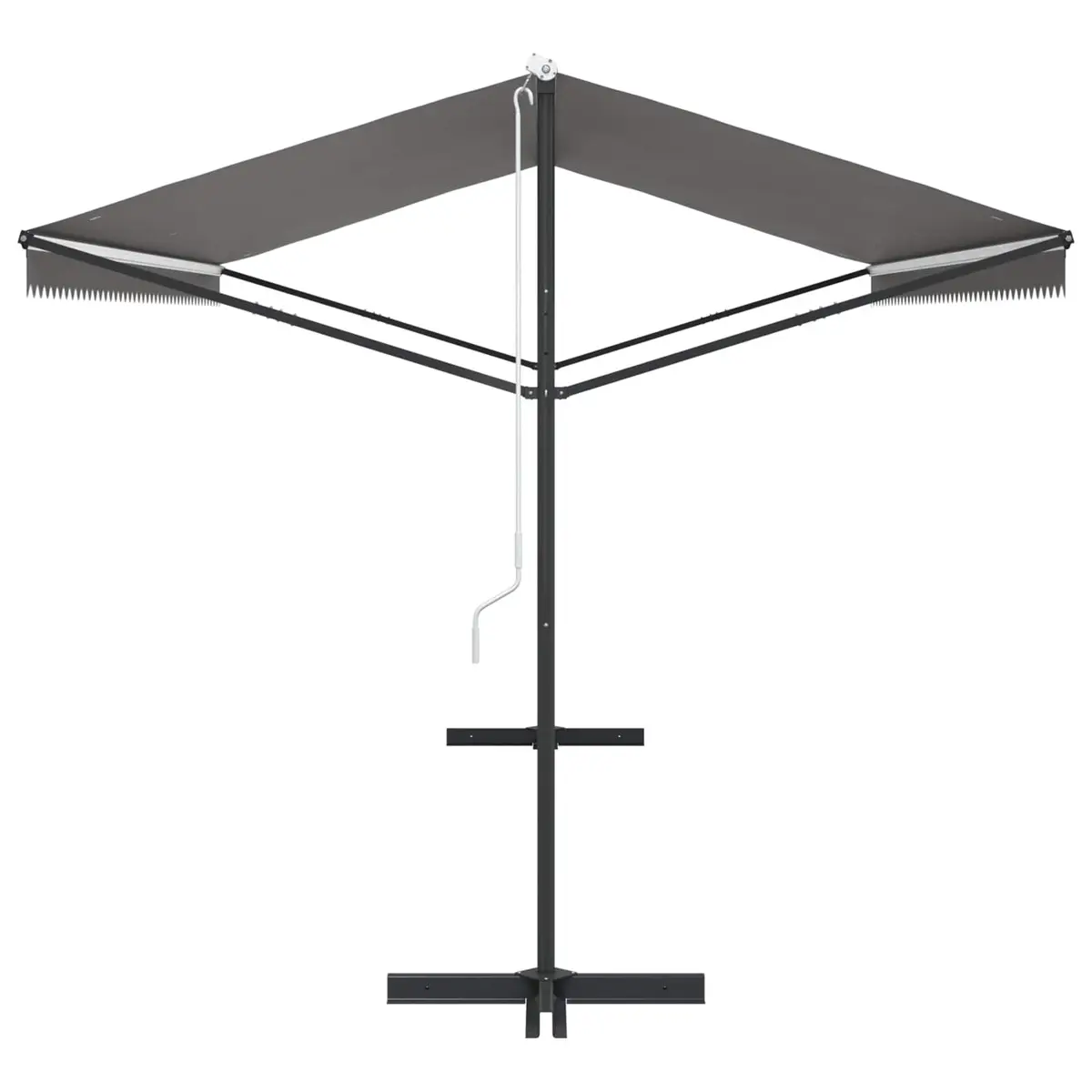 Free Standing Awning Powder-coated Steel 5 x 3 m Grey PU-coated Fabric