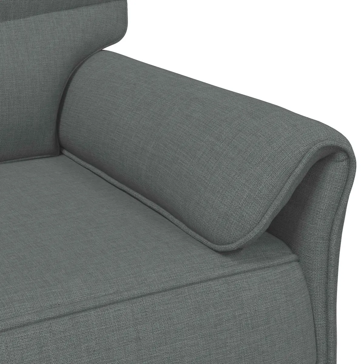 Sofa Metal Frame Foam Cushioned Grey