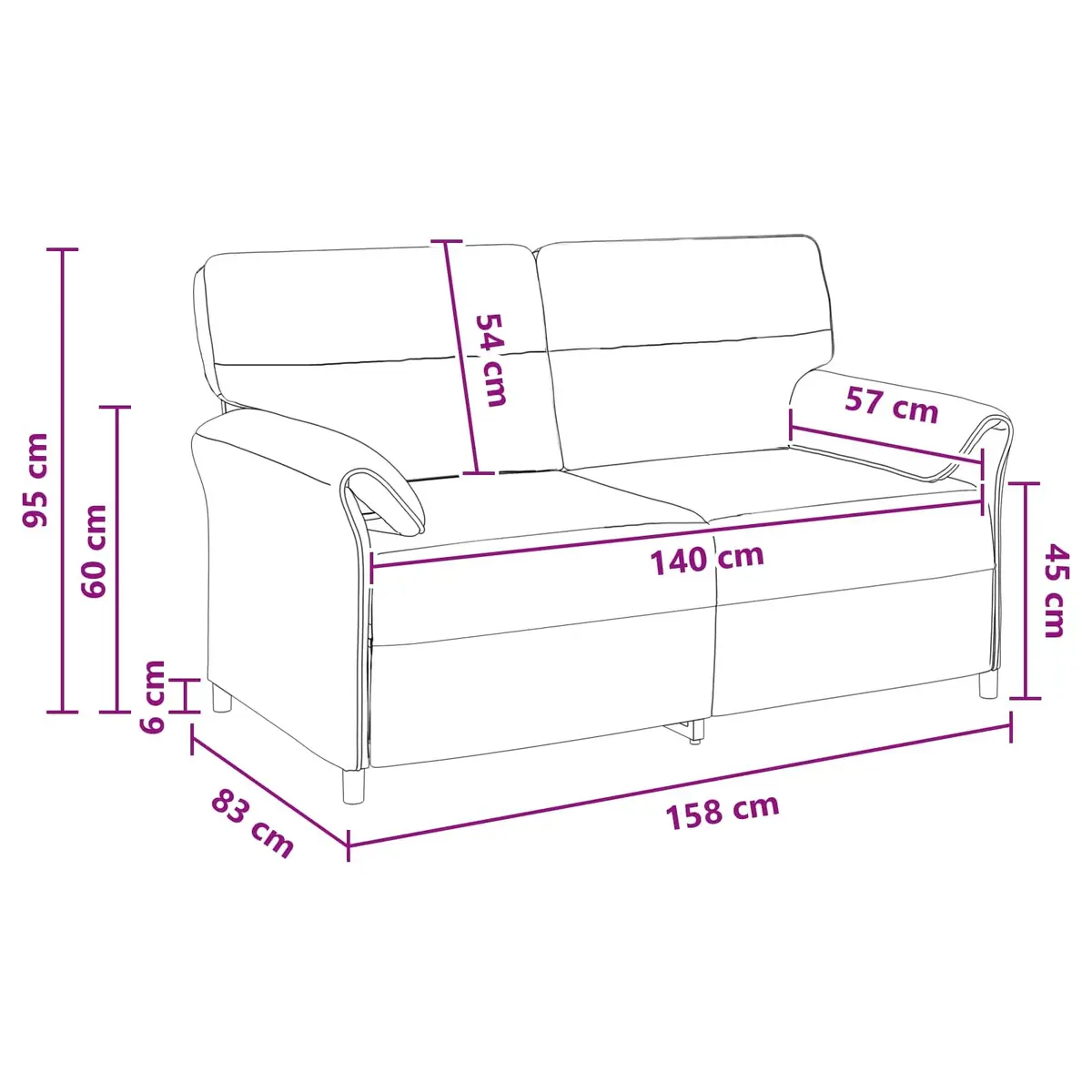 Sofa Metal Frame Foam Cushioned Grey