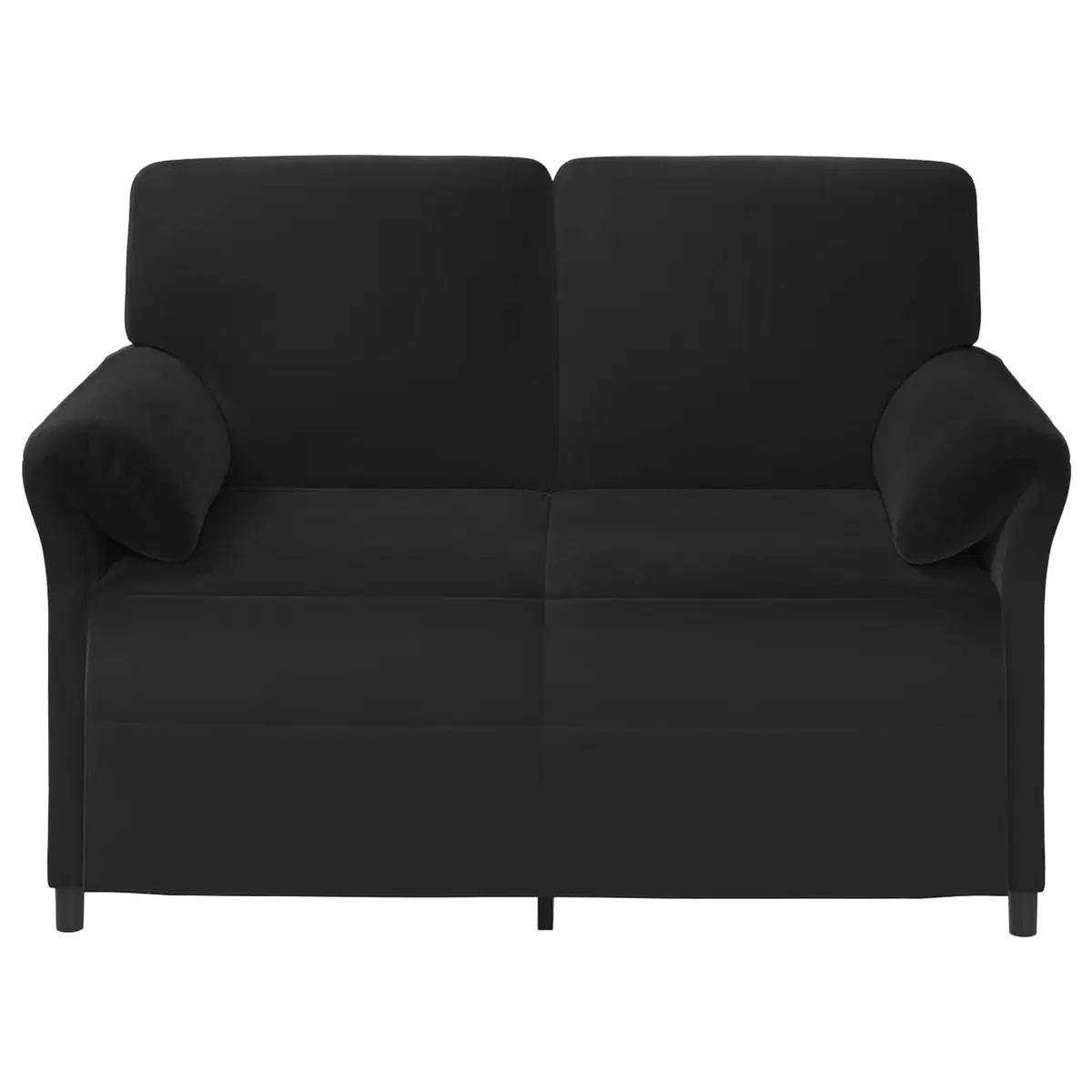 2-Seater Sofa Velvet Black 138cm Metal Frame Living Room Couch