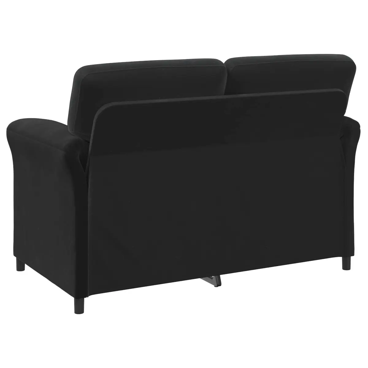 2-Seater Sofa Velvet Black 138cm Metal Frame Living Room Couch