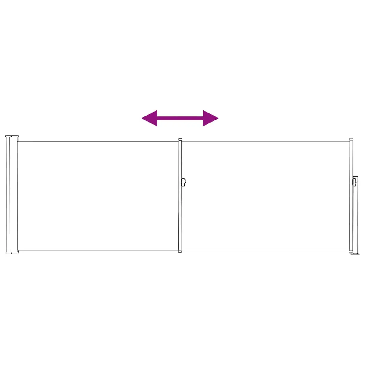 Retractable Side Awning Polyester Fabric 500 x 100 cm Anthracite Steel Frame