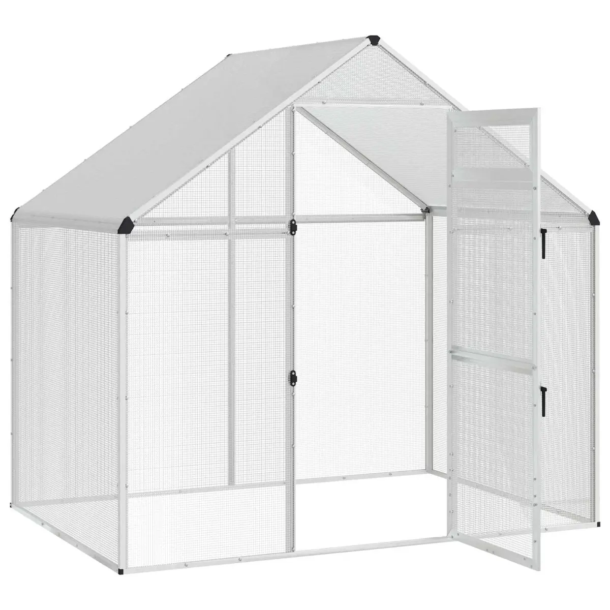 Large Weatherproof Outdoor Bird Cage Aluminium Silver Welded Wire Mesh Aviary