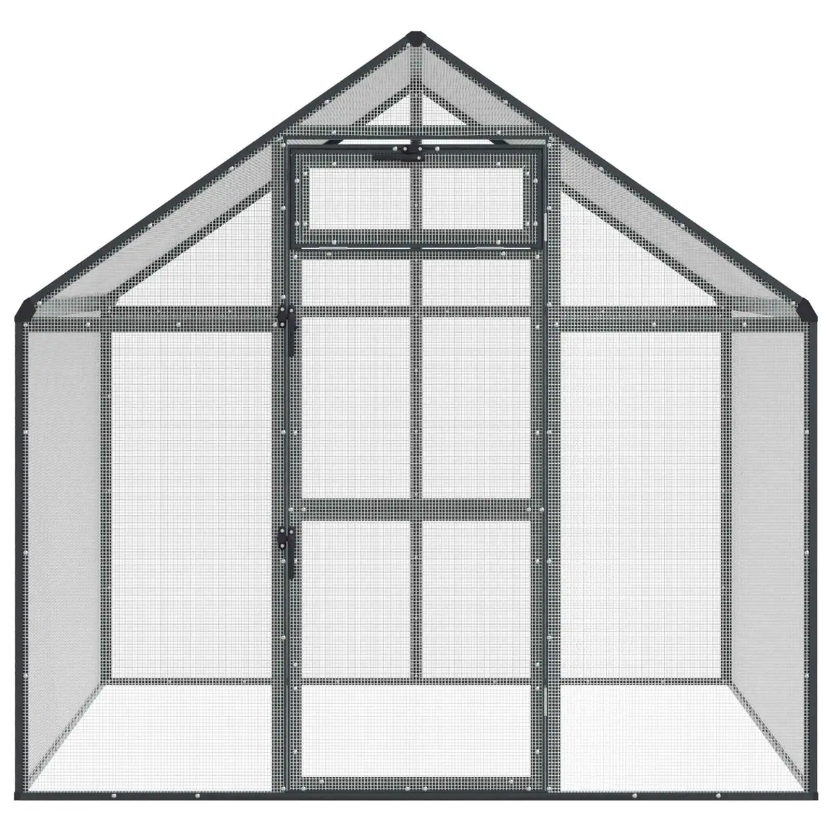Bird Cage Welded Wire Mesh Aluminium Frame Outdoor Anthracite 181.5 x 110.5 x 173.5 cm