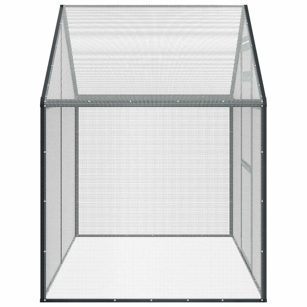 Bird Cage Welded Wire Mesh Aluminium Frame Outdoor Anthracite 181.5 x 110.5 x 173.5 cm