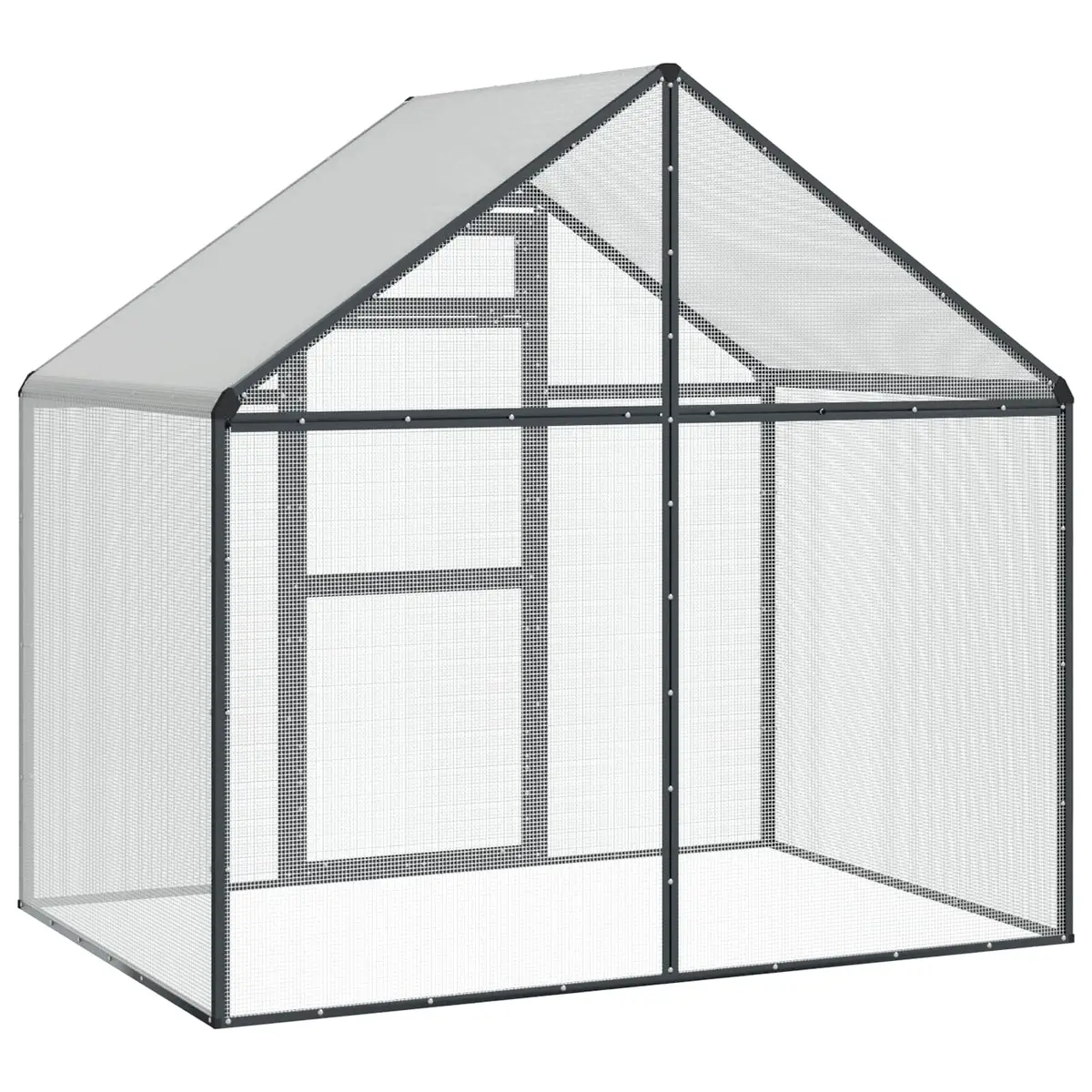 Bird Cage Welded Wire Mesh Aluminium Frame Outdoor Anthracite 181.5 x 110.5 x 173.5 cm