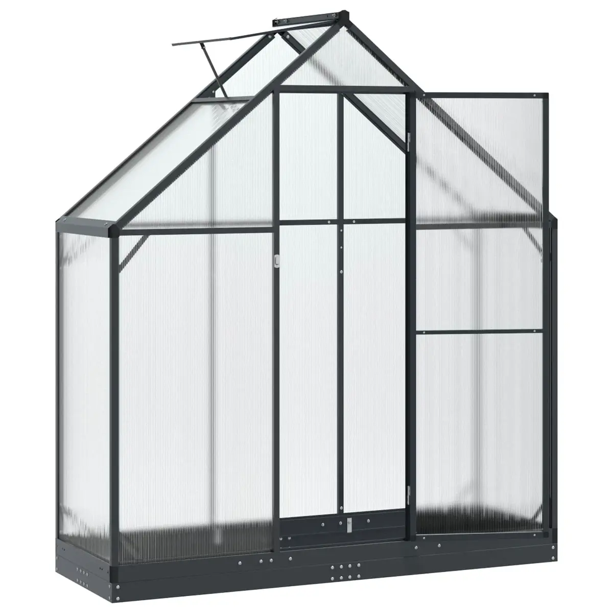 Garden Tunnel Greenhouse Portable Frame Adjustable Height Outdoor Anthracite with Door