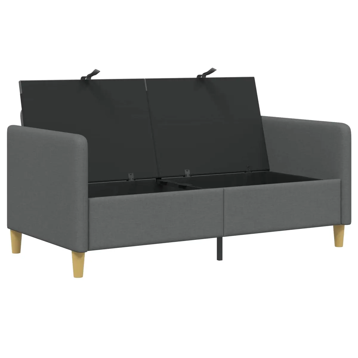 Dark Grey Storage Sofa 152cm Modern Lift-Up Seat Living Room Furniture