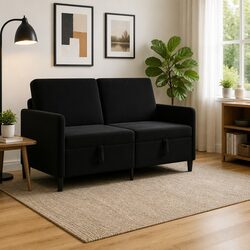 Practical Black Sofa with Storage for Everyday Use