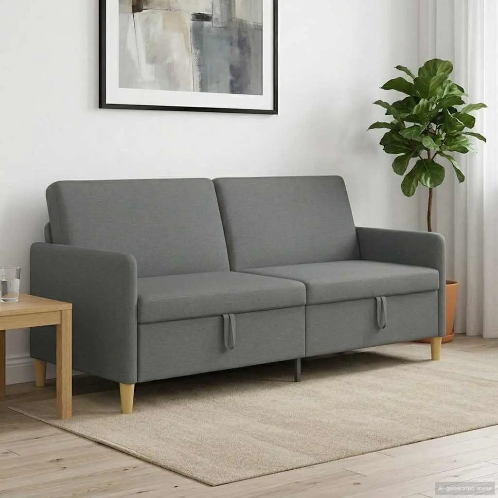 Dark Grey Storage Sofa Modern Lift-Up Seat Living Room Furniture Removable