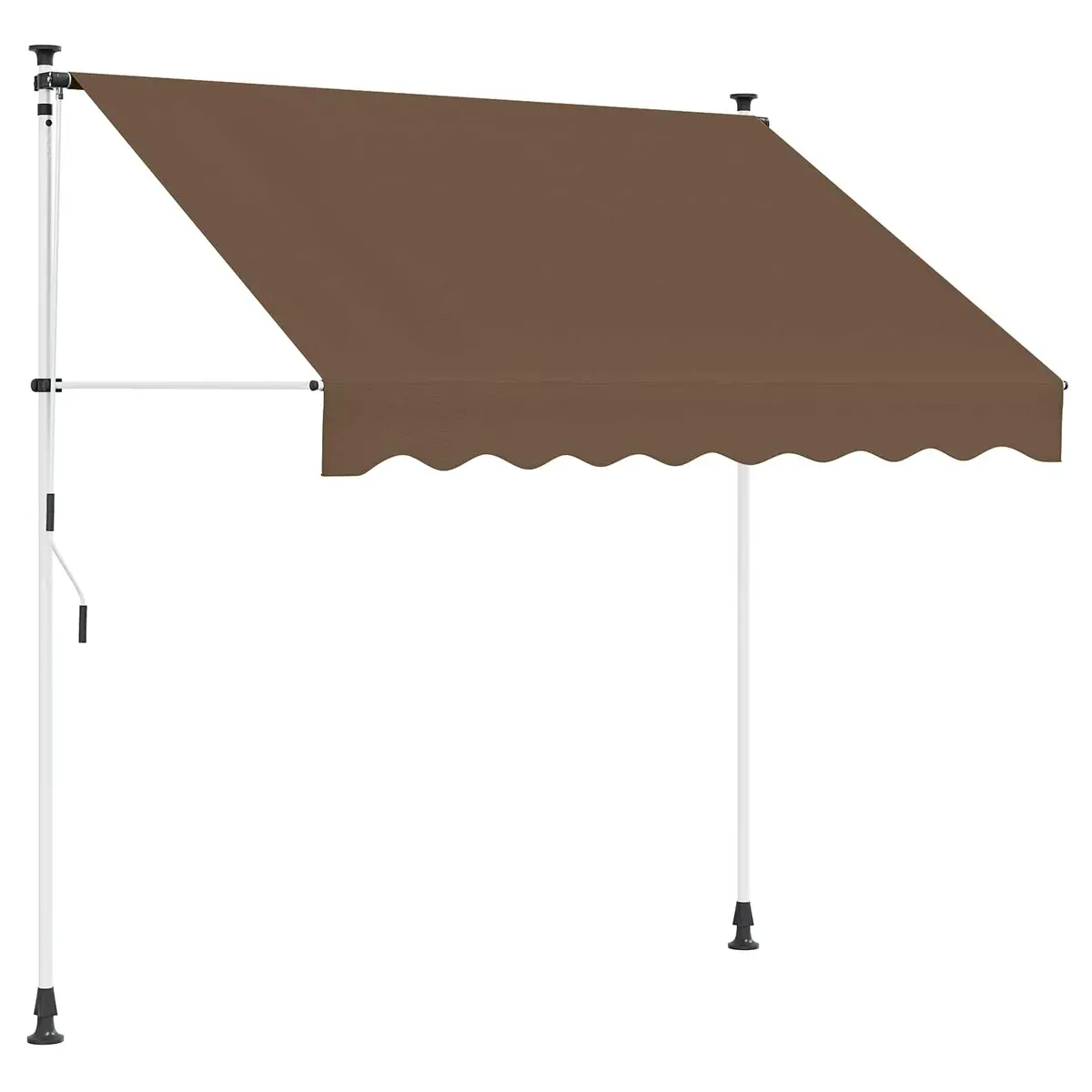 Retractable Awning PU-coated Fabric 350 cm Taupe Manual Hand Crank
