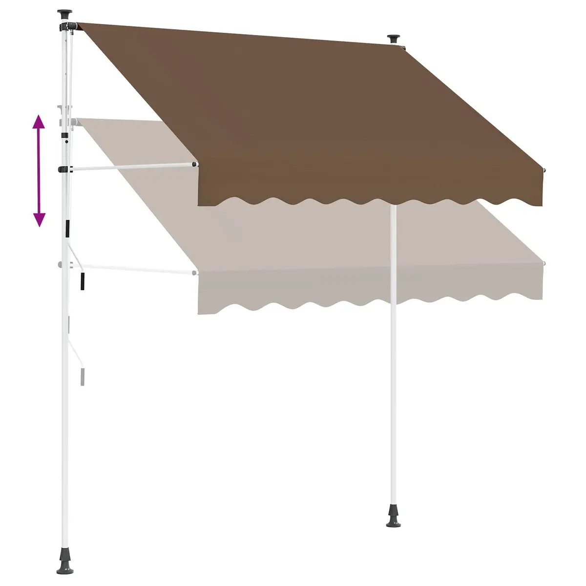 Retractable Awning PU-coated Fabric 350 cm Taupe Manual Hand Crank