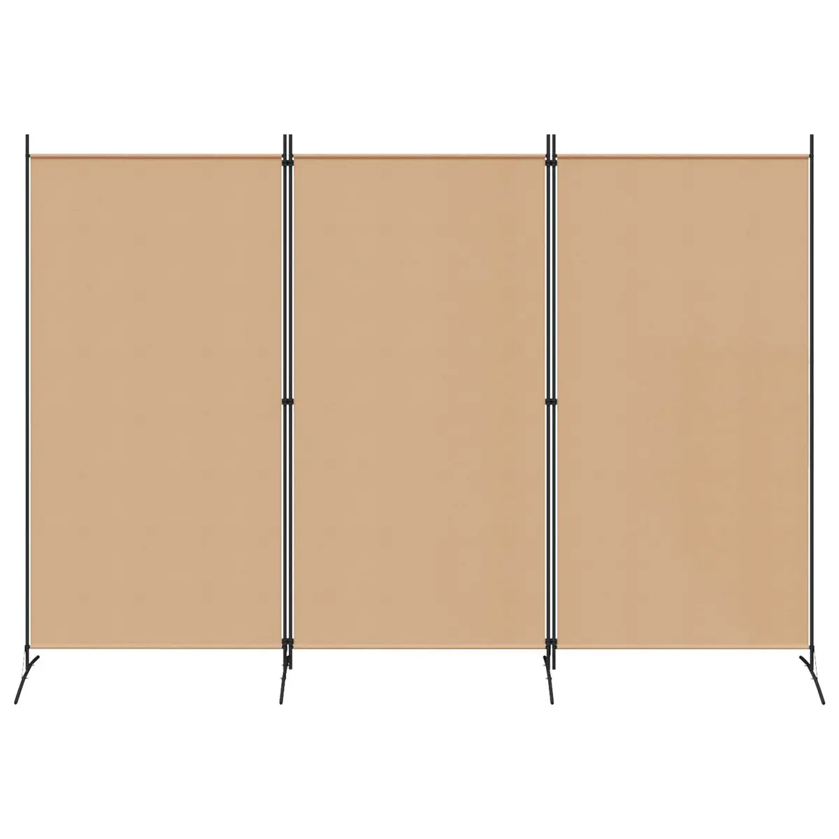Indoor Folding Privacy Screen 3-Panel Beige 260 x 180 cm