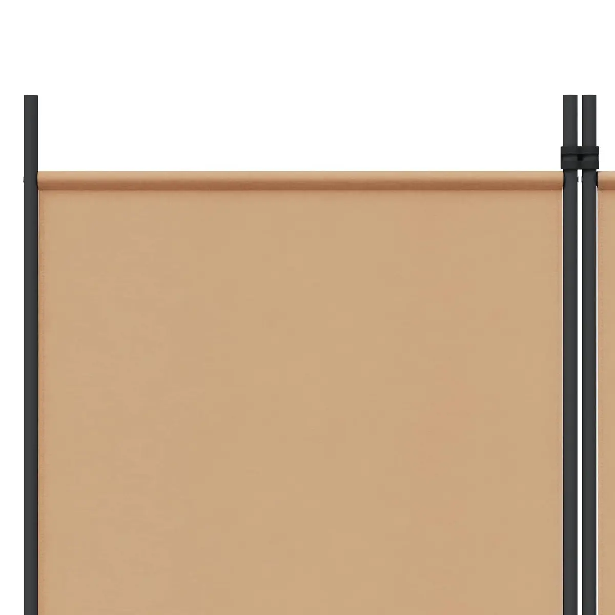 Room Divider Fabric 5-Panel Folding Beige Indoor Partition Wall