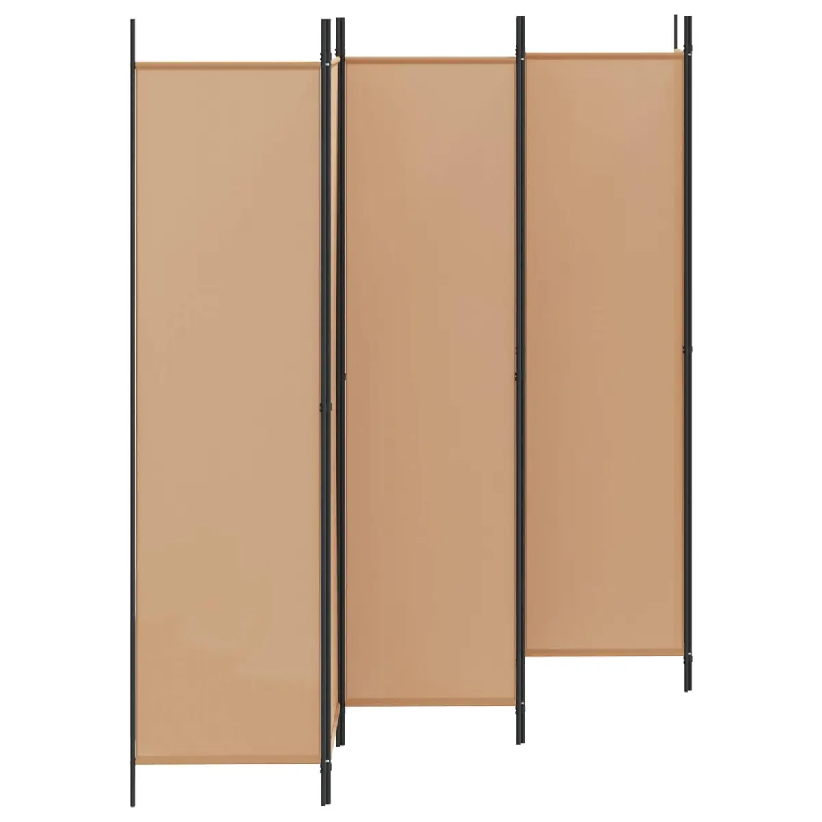 Room Divider Folding Screen 6-Panel Iron Frame Polyester 300x200cm Beige