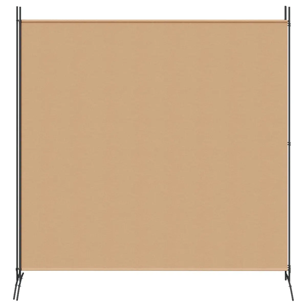 Room Divider 2-Panel Folding Privacy Screen Polyester Fabric Powder-Coated Iron Frame Beige 348 x 180 cm
