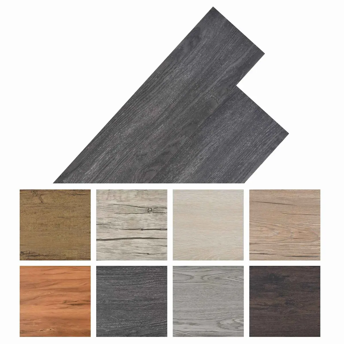 Self-Adhesive PVC Flooring Planks 18 Pieces Black White 5.26 m² DIY Indoor Floor