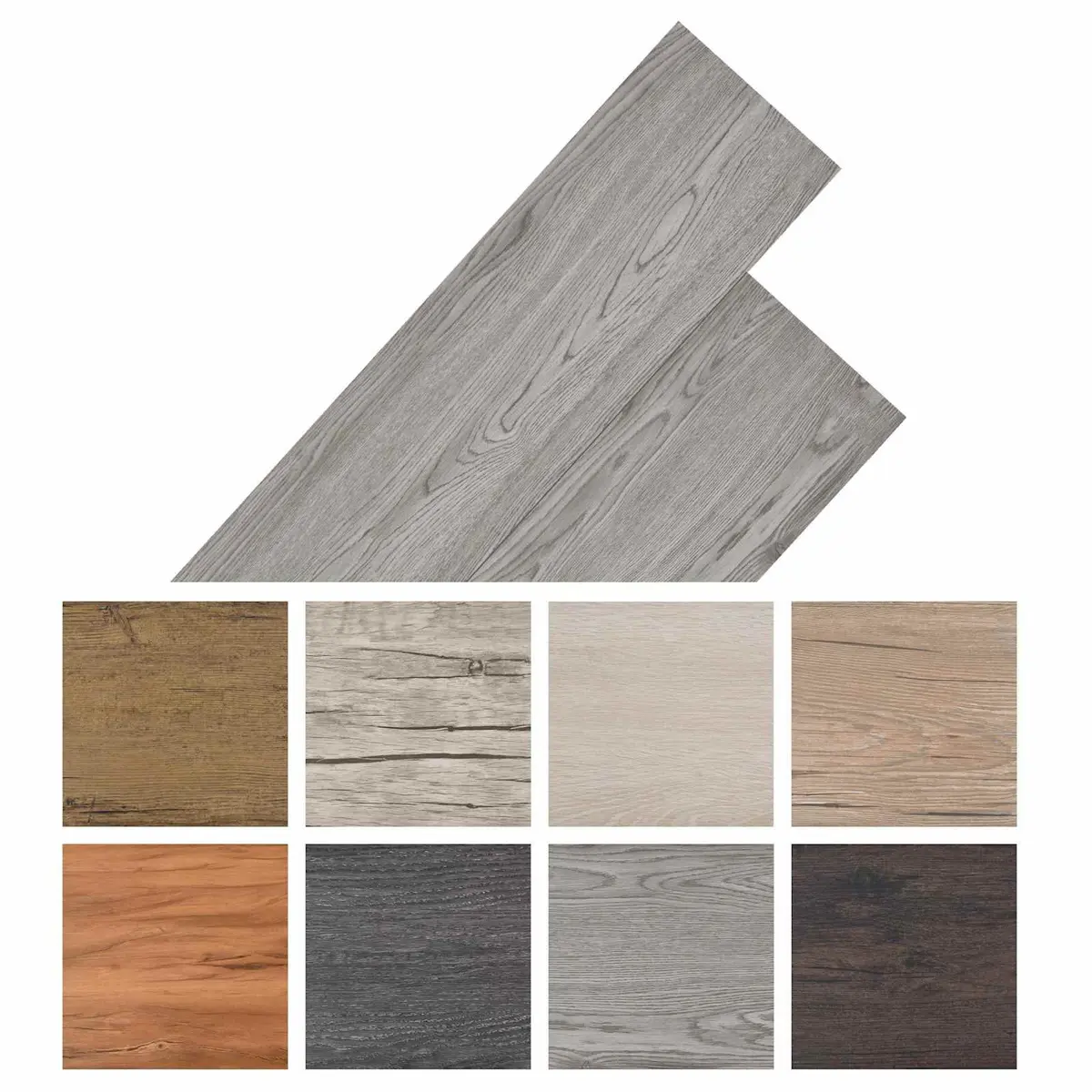 Self-Adhesive PVC Flooring Planks 18 Pieces Dark Grey Indoor Floor Covering