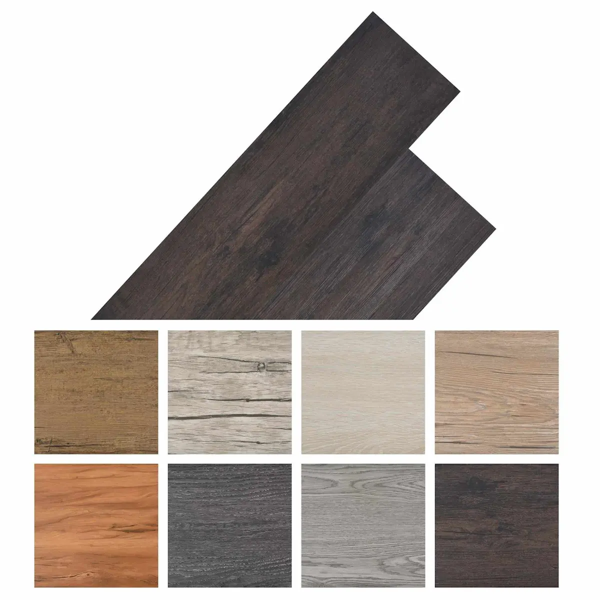 Self-Adhesive PVC Flooring Planks 18 Pieces Dark Grey Indoor Home Floor Tiles