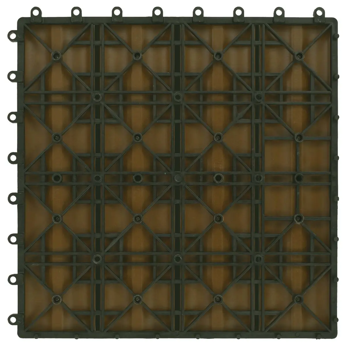 Decking Tile 3D Modern Design 11 pcs Brown 30 x 30 cm WPC Flooring