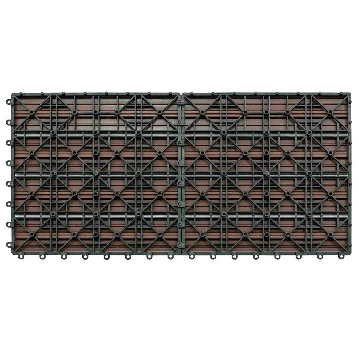 Decking Tile WPC 60 x 30 cm Brown Modern Rectangular 6 Pieces Patio Flooring