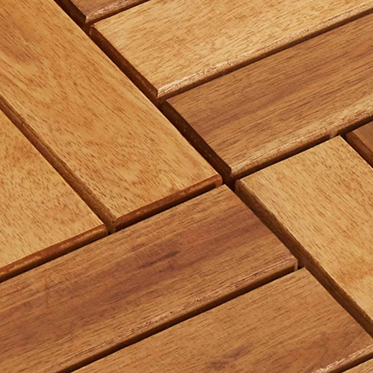 Decking Tile Acacia Hardwood 30 x 30 cm Brown Interlocking Square 10 Piece