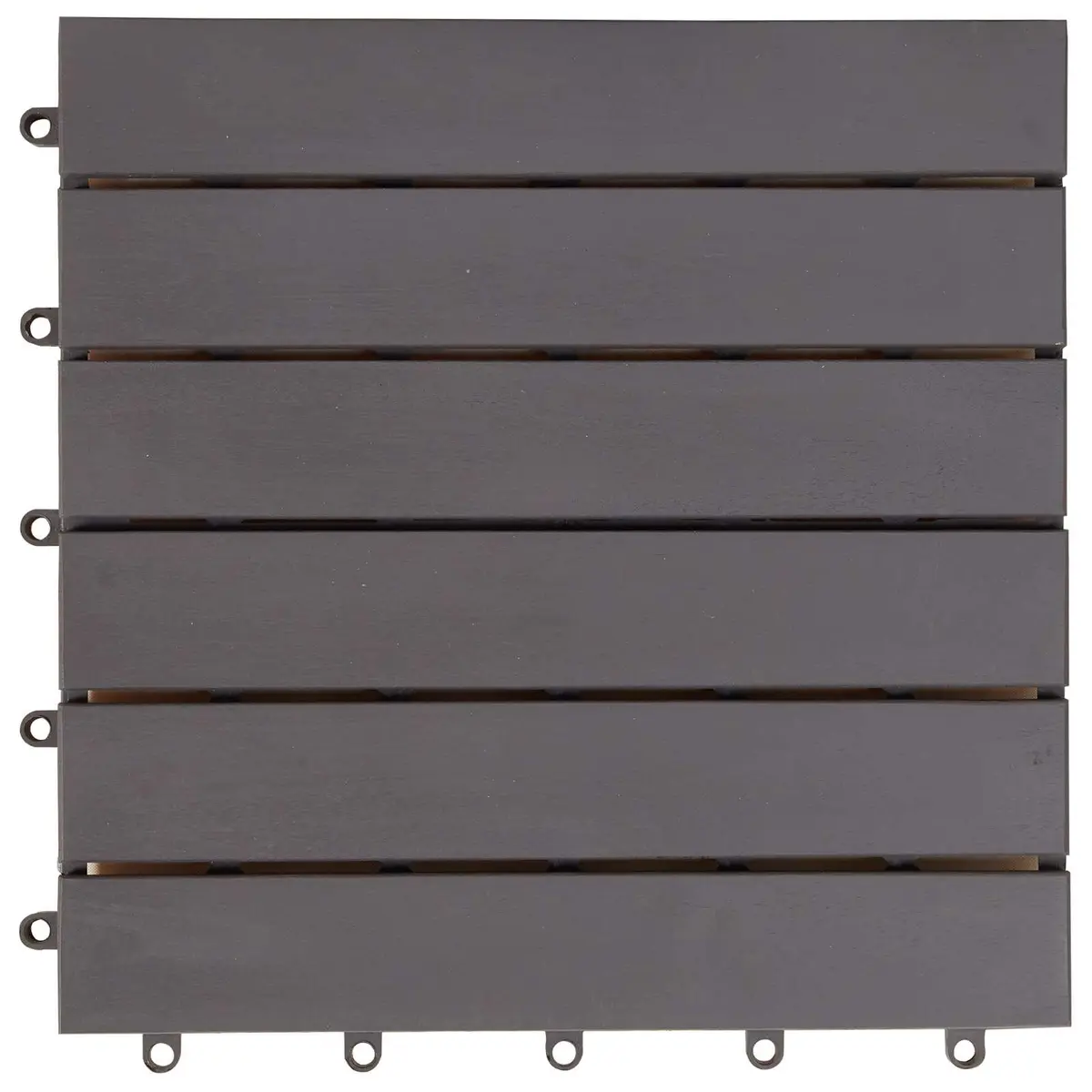 Interlocking Decking Tile Acacia Hardwood Grey 30x30cm Outdoor 10 Pieces Square
