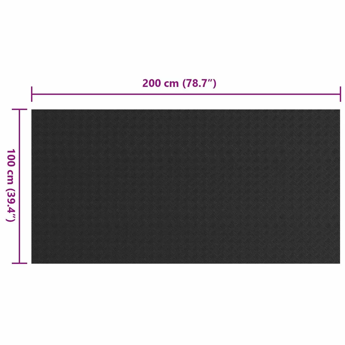 Rubber Mat Flexible Durable Heavy Duty Black 1x2m for Outdoor Garden Patio