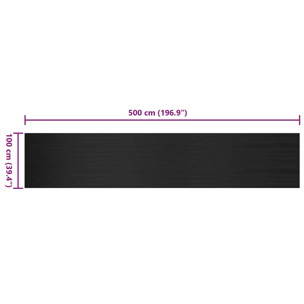 Rubber Floor Mat Outdoor Heavy Duty Protective 1x5m Black