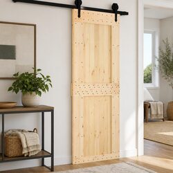Solid Pine Wood Interior Door 85 x 210 cm Natural Brown Modern Minimalist Design