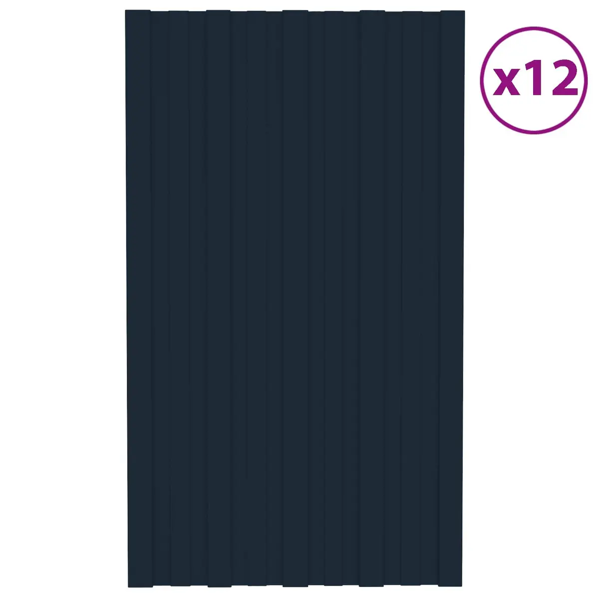 Roof Panel 12 Pieces Anthracite 80 x 45 cm Galvanised Steel Rectangular Sheets