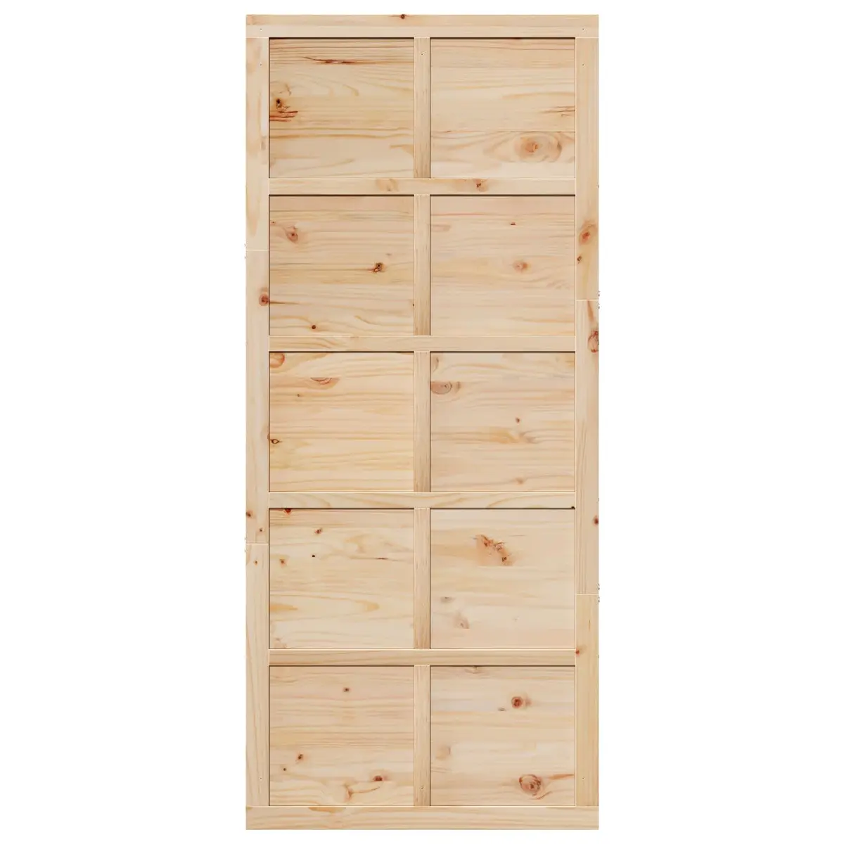 Barn Door Sliding Solid Pine Wood Interior Rustic Space-Saving 80cm Natural