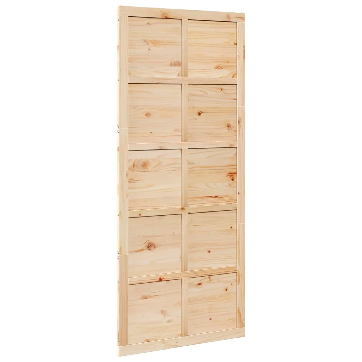 Barn Door Sliding Solid Pine Wood Interior Rustic Space-Saving 80cm Natural