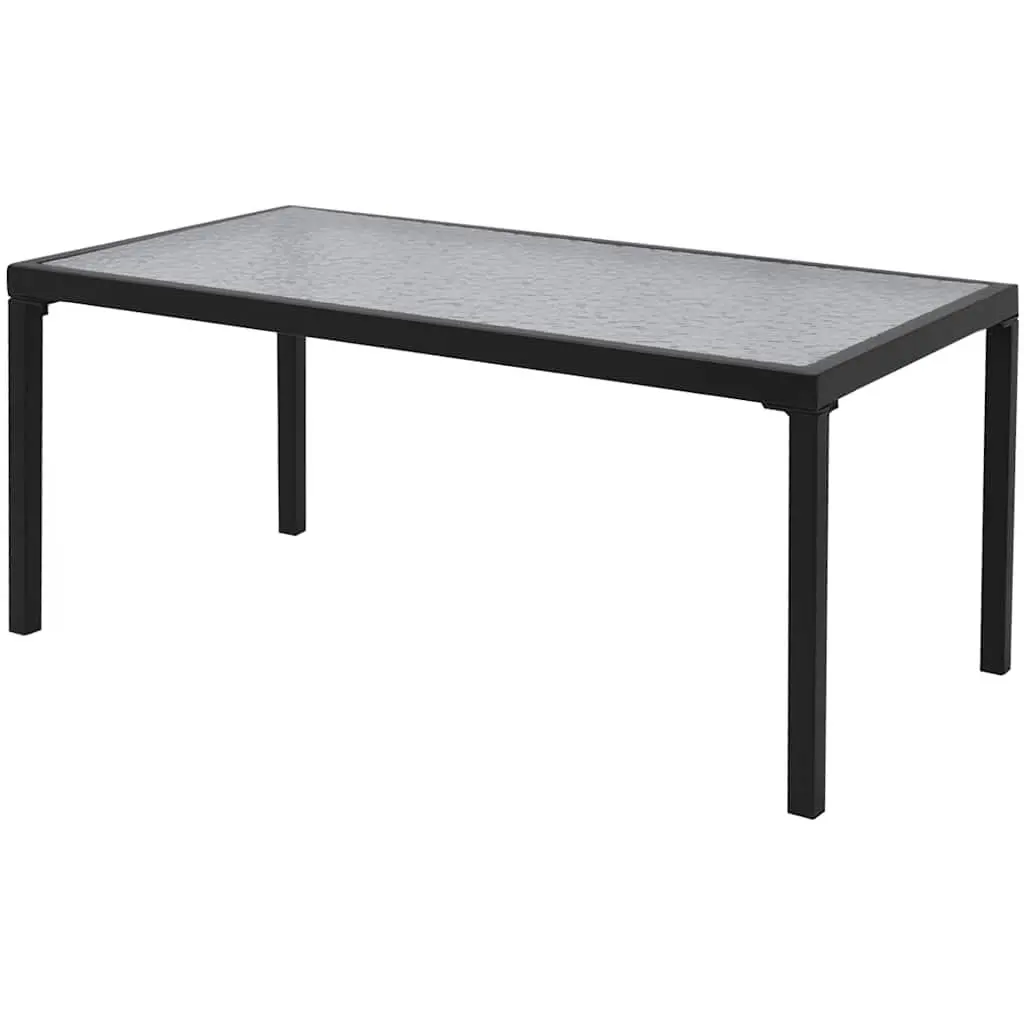 4 Piece Outdoor Garden Lounge Set Powder-coated Steel Frame Black Textilene Chairs Bench Coffee Table
