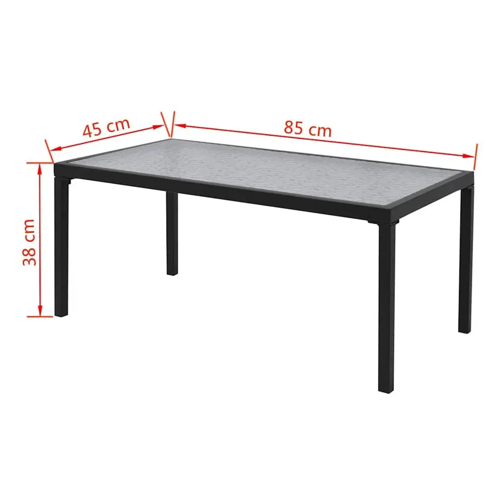 4 Piece Outdoor Garden Lounge Set Powder-coated Steel Frame Black Textilene Chairs Bench Coffee Table